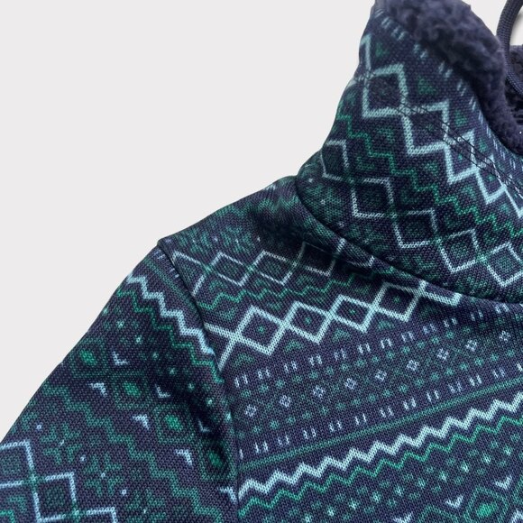 St. John's Bay Pullover Green & Navy Mock Turtleneck Sweatshirt Size Large - Picture 5 of 7